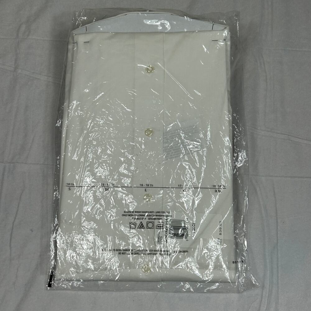 NWT Geoffrey Beene Men's XL 17.5 34/35 White Dress Shirt Wrinkle Free Cotton - Picture 4 of 10